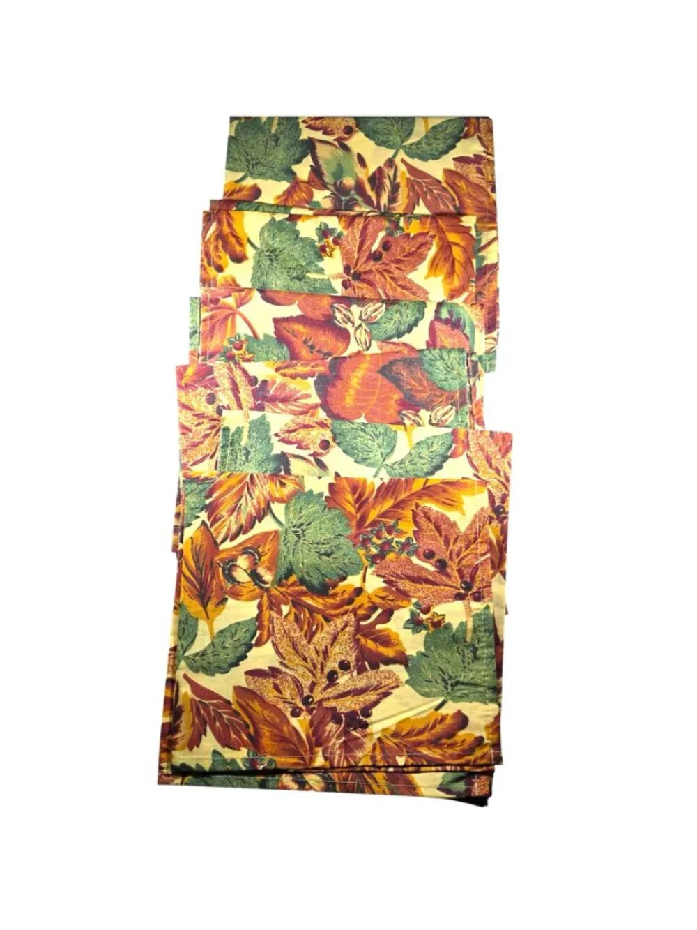 Napkins set of seven Autumn Leaf Pattern Thanksgiving table linens holiday fall